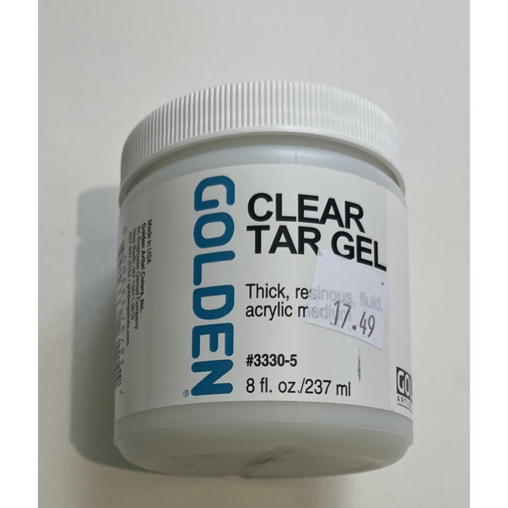 Golden Clear Tar Gel, Professional Acrylic Gel‎ Medium, 8 Fl. Oz.